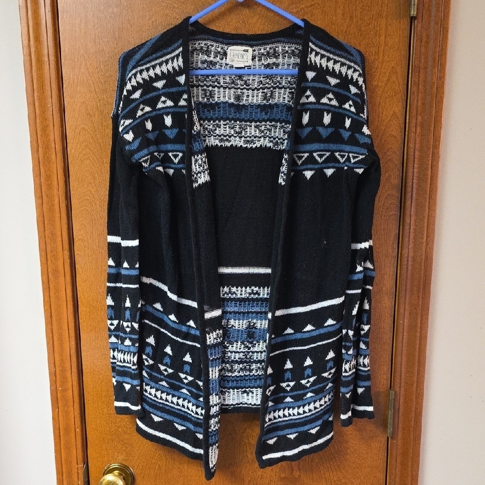 Open Front Knit Sweater Med